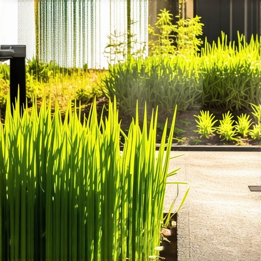 Beautiful yard featuring smart irrigation system and native drought-tolerant plants