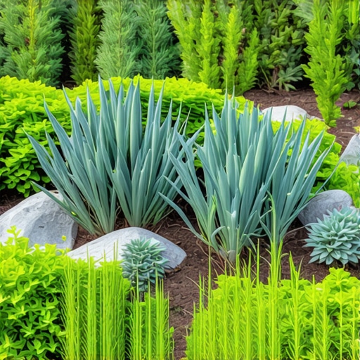 A diverse native plant garden with sensors and microclimate zones for efficient irrigation