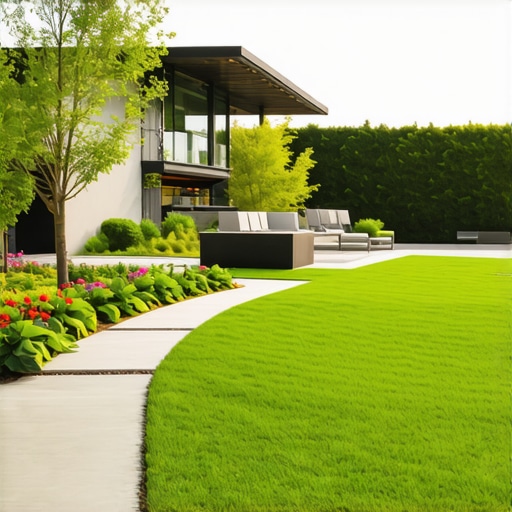 Backyard with smart irrigation system, native plants, and lush landscape