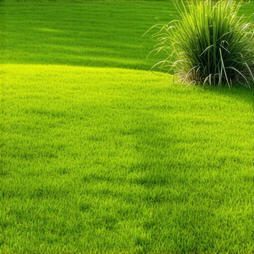 Sustainable Lawn with Native Plants and Smart Irrigation Lush green lawn featuring native grasses, drought-resistant plants, and advanced irrigation technology