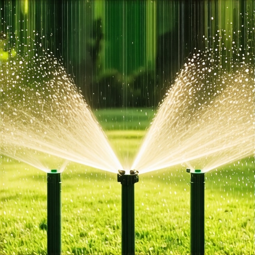 Illustration of a modern home irrigation system with zones