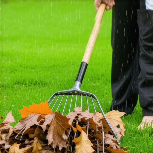 How to Clean Wet Leaves Off Your Lawn Using a Pitchfork