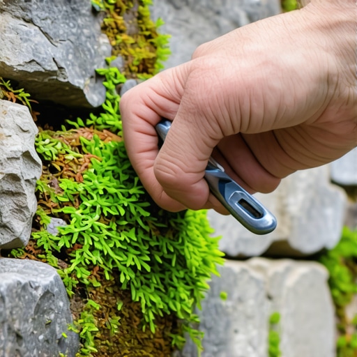 The easiest way to remove moss from north-facing walls